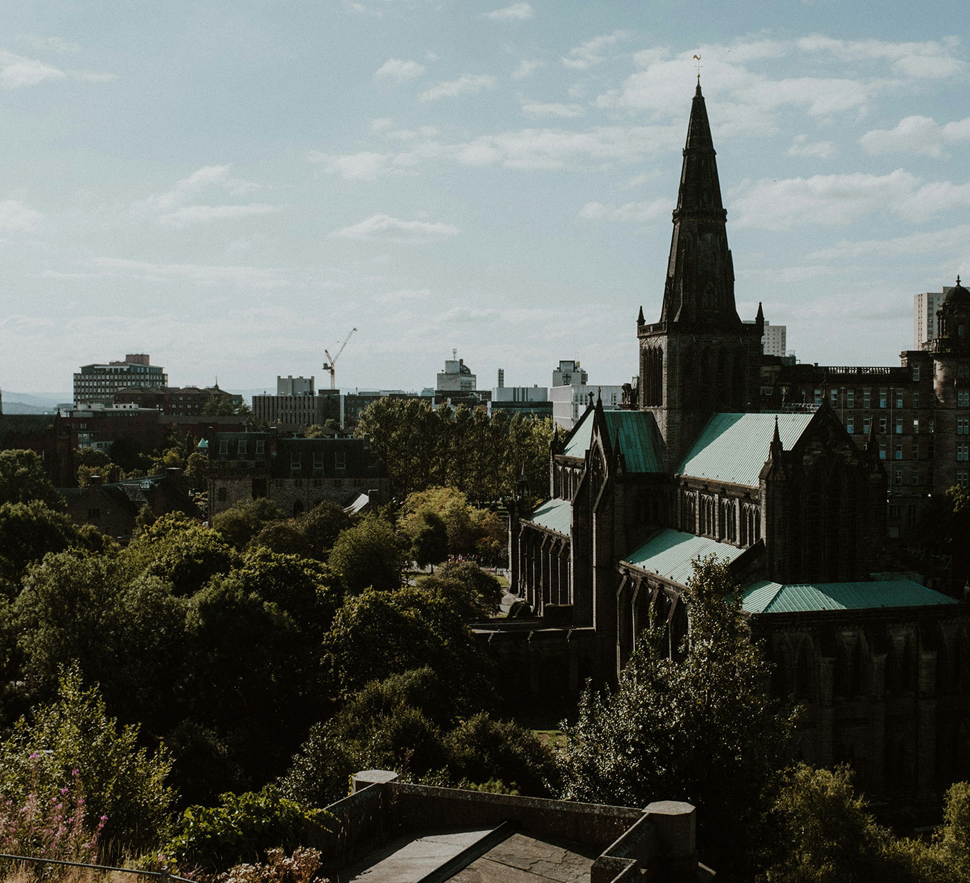 Aerial shot of Glasgow