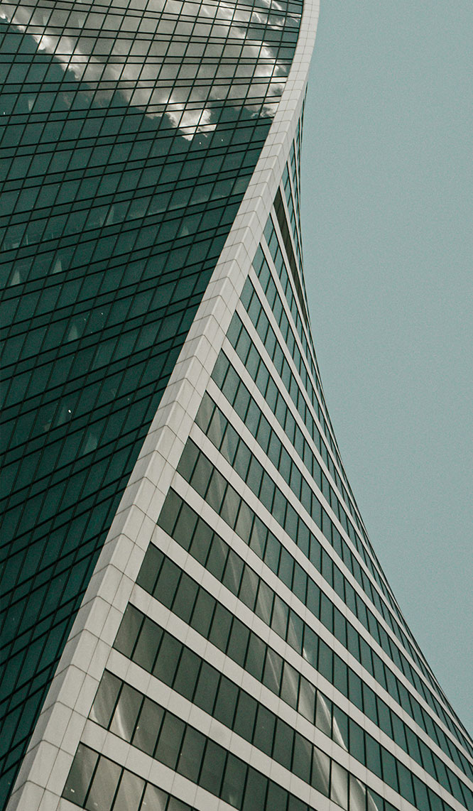 Abstract view of a curved building